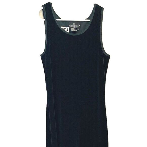Carole Little Emerald Green Velvet Maxi Dress Women 6 Formal Holiday Sleeveless - Picture 1 of 7